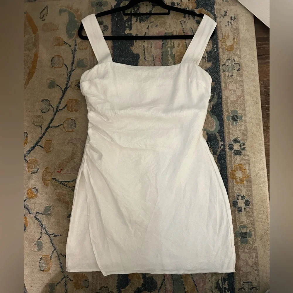 Reformation Kerrigan Linen Dress - White - Size 8 - Picture 2 of 11